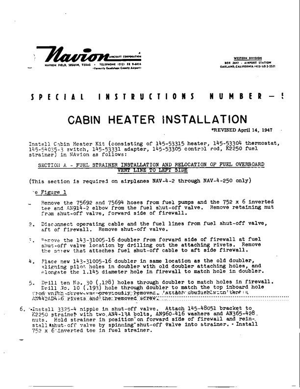 Navion Special Instructions Part9