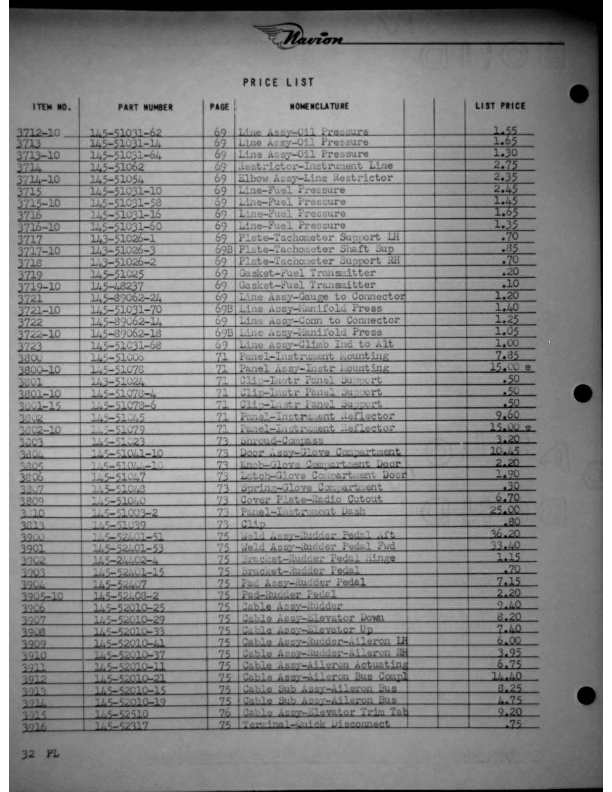 Navion-Parts Catalog page175